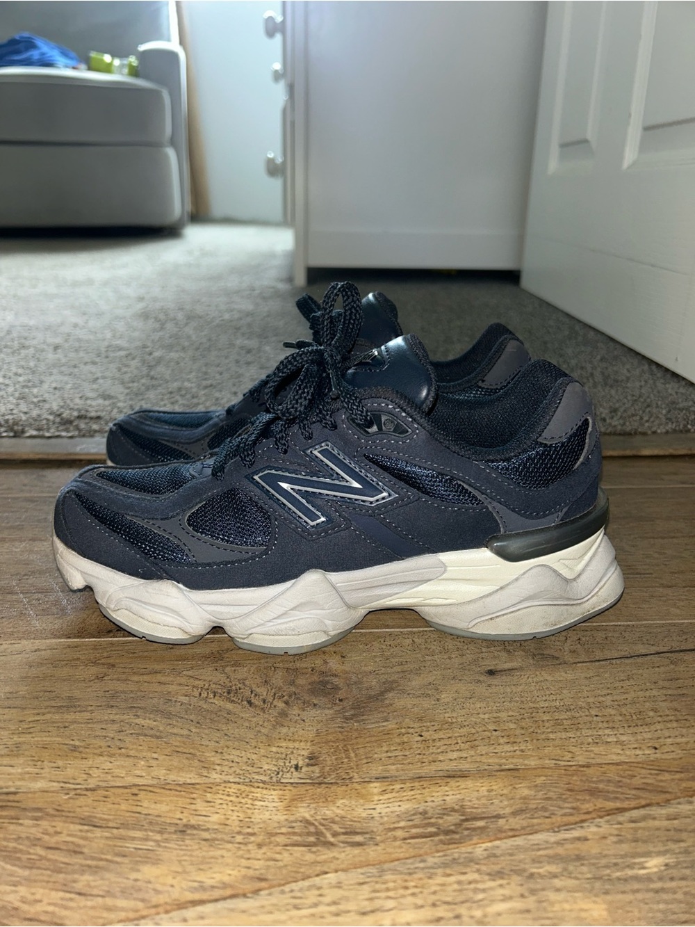 New Balance 9060 Navy and Gray Athletic Sneakers